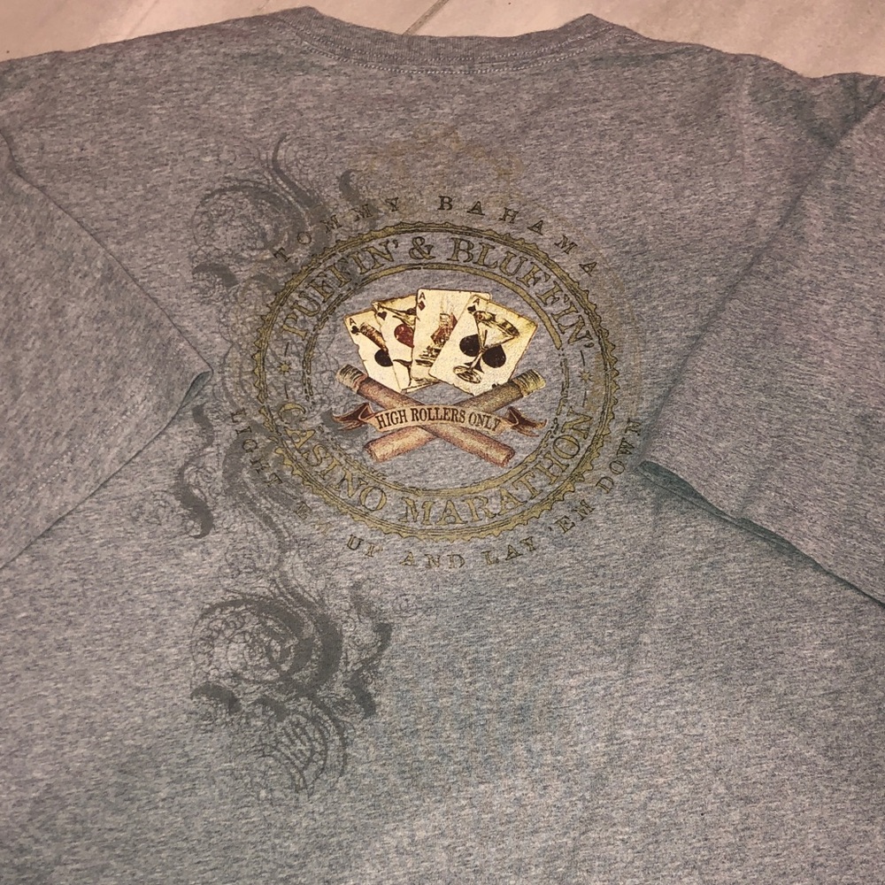 Men's Tommy Bahama Tee with Poker Crest and cigar size large